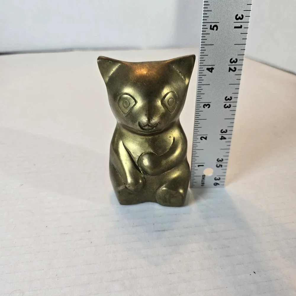 Vintage‎ Mid-Century Brass Panda Bear Made in Korea Nice Patina 4.5